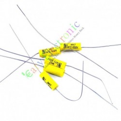 Yellow Long Lead Axial Polyester Film Capacitor 0.0047uf 630v for Tube Amps