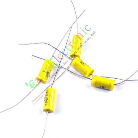 Yellow Long Lead Axial Polyester Film Capacitor 0.082uf 630v for Tube Amps