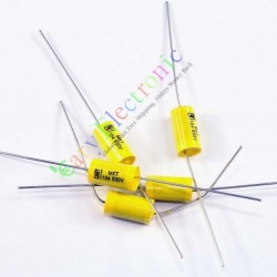 Yellow Long Lead Axial Polyester Film Capacitor 0.1uf 630v for Tube Amps