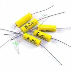 Yellow Long Lead Axial Polyester Film Capacitor 0.33uf 630v Fr Tube Amps