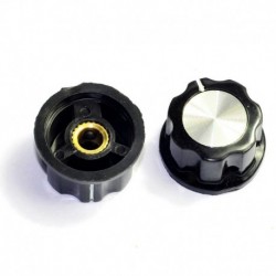 27mm Pedal Top Skirted Black Knob Guitar Tube Amp Jazz Bass Audio DIY Parts