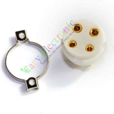 4pin Gold Ceramic Vacuum Tube Valve Socket for 300b 2a3 801 274a Audio Amps