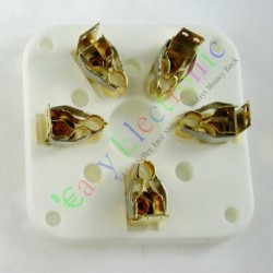 Gilded 5pin Ceramic Vacuum Tube Socket Gold Valve Base for 3-500z 4-400 U5g
