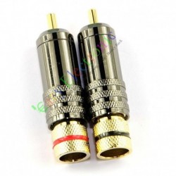 Gold Plated RCA Plug Male Screw Locking Tube Audio Cable Grade Connector