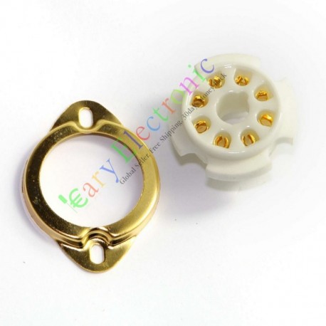 8pin Gold Ceramic Vacuum Tube Sockets Valve Base Fr El34 6ca7 6550 Kt88 6sn7 6l6