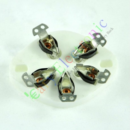 5pin Chassis Ceramic Vacuum Tube Socket Silver Base for 807 Fu7 27 46 47 37