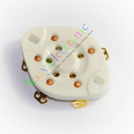 5pin Gold Chassis Ceramic Vacuum Tube Socket Base for 807 Fu7 27 46 47 37