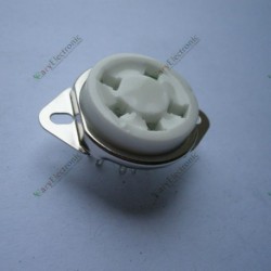 5pin Silver Ceramic Tube Sockets Top Mount for Vaccum Tube 807 Valve