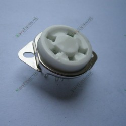 5pin Silver Ceramic Tube Sockets Top Mount for Vaccum Tube 807 Valve