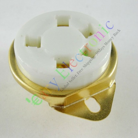 Gilded 5pin Ceramic Vacuum Tube Sockets Gold Valve Base for 807 Fu7 27 24 37