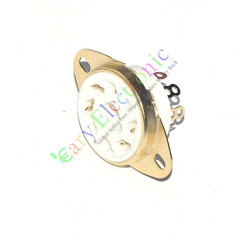 AMPTATA 8-Pin Octal Tube Socket Saver For Vacuum Tubes - Gold Plated, Fits KT88 EL34 6550 6SN7 5U4G And More