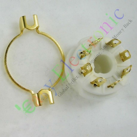 Gilded 8pin Ceramic Vacuum Tube Socket Mount Gold Valve Base El34 Kt88 6550