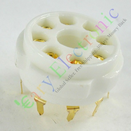 PCB Gilded 8pin Ceramic Vacuum Tube Socket Top Mount Gold Octal Valve Base