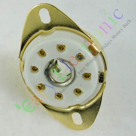 Gold 8pin Ceramic Vacuum Tube Socket Octal Valve Base Fr 5b254 Audio Amp Diy