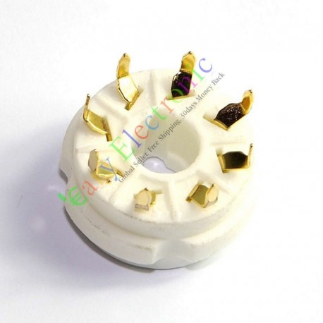 8pin PCB Mount Gold Ceramics Vaccum Tube Socket 6l6 El34 Kt88 6550 6sn7 Diy