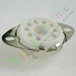 9pin Ceramic Vacuum Tube Socket Valve Base for El504 El519 Audio Amps Parts