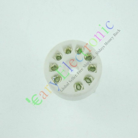 9 PIN PCB Ceramics Vaccum Tube Socket for 12au7 12ax7b Audio Tube Amp