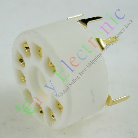Gold 9pin PCB Ceramic Vacuum Tube Sockets Valve Base 12ax7 12au7 Ecc83 6n11
