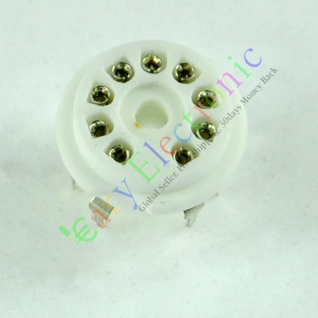 9pin PCB Ceramic Vacuum Tube Socket Valve Base 12ax7b 12au7 Ecc83 Ecc82 Diy