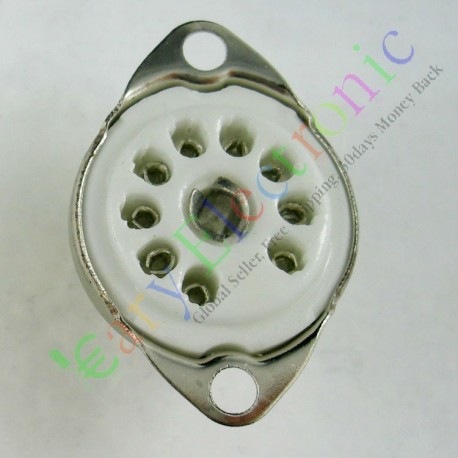 9pin Ceramic Vacuum Tube Socket Valve Base 12ax7 12au7 Ecc83 Ecc82 6dj8 Amps