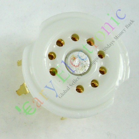 Gold 9pin PCB Ceramic Vacuum Tube Socket Gilded Valve Base 12ax7 12au7 Ecc83
