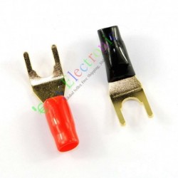 Gold Plated Spade Fork Connector Speaker Hifi Cable Plug for Tube Amp Audio