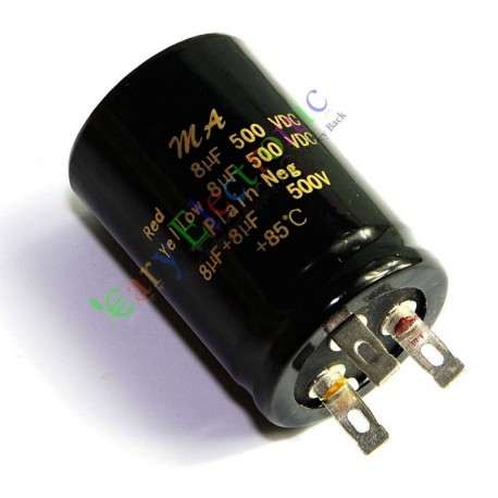 500v 8uf + 8uf 85c Can Eelectrolytic Capacitor for Tube Amp Audio Part