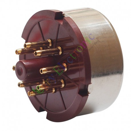8Pin Red Gold Bakelite Vacuum Tube sockets base For 6L6 EL34 KT88 audio amp