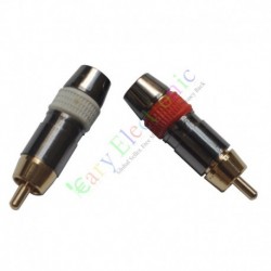 Copper RCA Plug Gold Plated Audio Video Adapter Connector Screw Locking DIY