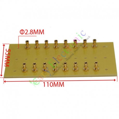 copper plated Gold Fiberglass Turret Terminal Strip 16pin Lug Tag Board amp