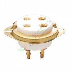 4pin Gold Ceramic vacuum Tube Valve Sockets For 300B 2A3 801 274A radio amp