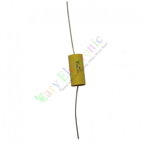 yellow long lead Axial Polyester Film Capacitor 0.68uF 630V fr audio amps