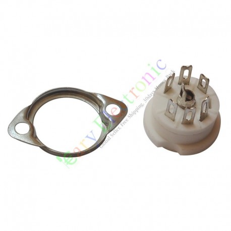 6pin Ceramic vacuum tube sockets valve HIFI audio amplifier DIY radio parts