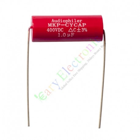 MKP 400V 1uf Red long copper leads Axial Electrolytic Capacitor audio amp
