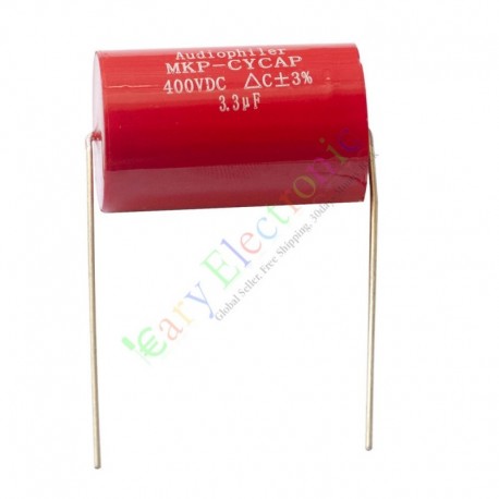 MKP 400V 3.3uf Red long copper leads Axial Electrolytic Capacitor audio amp