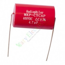 MKP 400V 4.7uf Red long copper leads Axial Electrolytic Capacitor audio amp