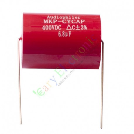 MKP 400V 6.8uf Red long copper leads Axial Electrolytic Capacitor audio amp