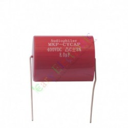 MKP 400V 8uf Red long copper leads Axial Electrolytic Capacitor audio amp