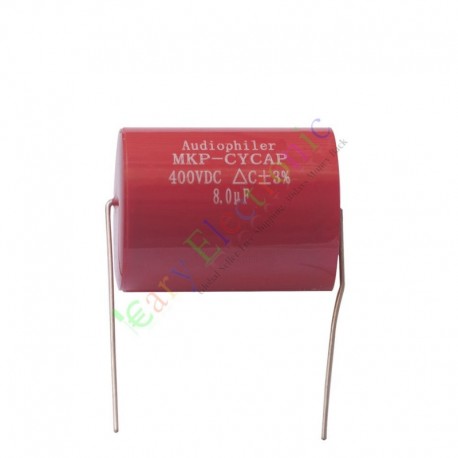 MKP 400V 8uf Red long copper leads Axial Electrolytic Capacitor audio amp