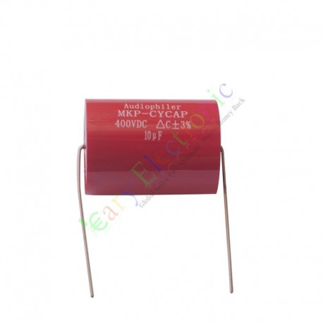 MKP 400V 10uf Red long copper leads Axial Electrolytic Capacitor audio amp
