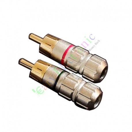 Gold Plated Copper RCA/AV Plug Screw Locking tube Audio HIFI Connector amp