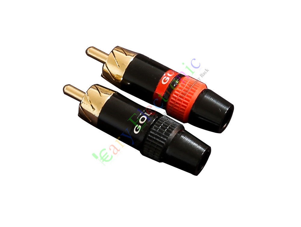 4Pcs Nakamichi Copper Gold Plated RCA Connector Plug audio hifi 