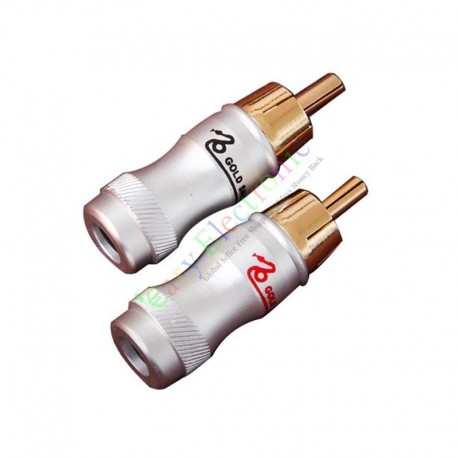 Gold Plated Copper RCA/AV Plug Screw Locking tube Audio HIFI Connector amp