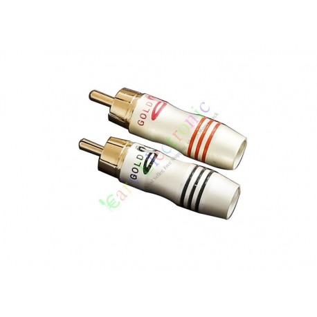Gold Plated Copper RCA/AV Plug Screw Locking tube Audio HIFI Connector amp