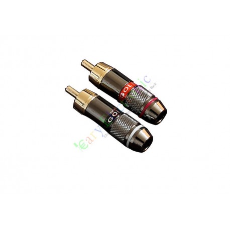 Gold Plated Copper RCA/AV Plug Screw Locking tube Audio HIFI Connector amp