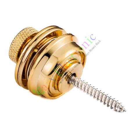 Gold Snap-in Style Guitar Bass Strap Button Locks with Screws audio Parts